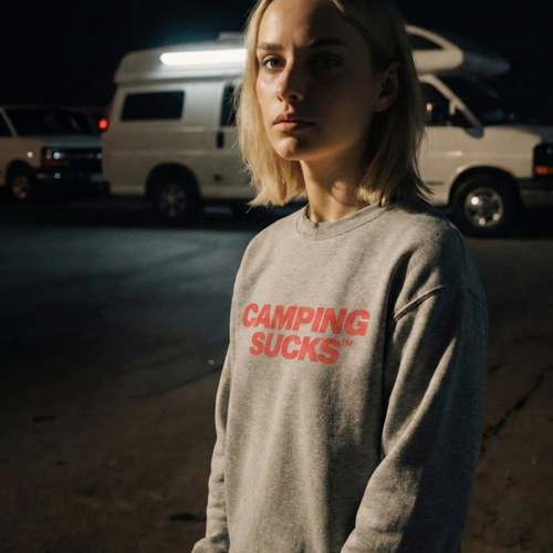 CAMPING SUCKS™ — COMFORT MODE CREWNECK
